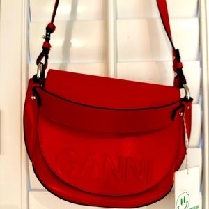 Original Ganni Saddle logo-embossed Tote bag.